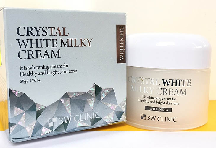Kem dưỡng trắng, nâng tone da 3W Clinic Crystal White Milky Cream 50g