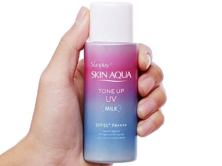 Kem chống nắng Skin Aqua Tone Up UV Milk cho da nhạy cảm