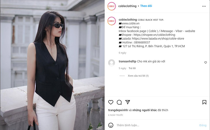 Coble Clothing là shop quần áo nổi tiếng trên instagram