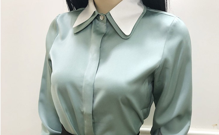 Sơ mi nam nữ cổ V vải lụa Áo sơ mi form rộng Unisex nam nữ tay dài Hàn  Quốc mã SM003  Shopee Việt Nam
