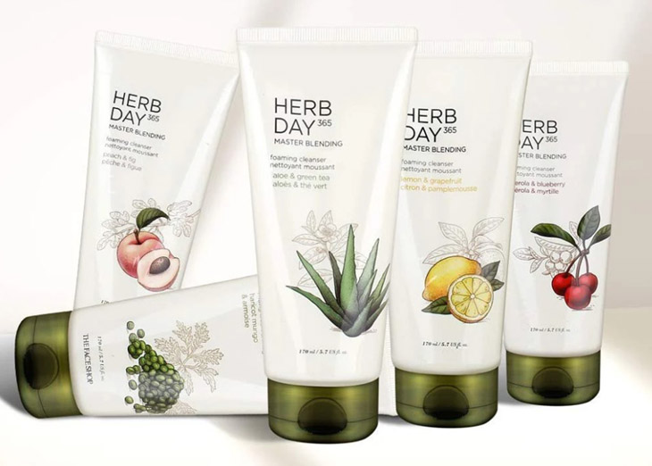 Herb Day 365 đào là sản phẩm sữa rửa mặt thuộc thương hiệu The Face Shop Hàn Quốc