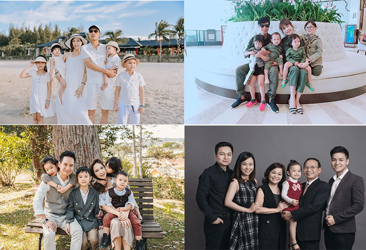 Các cách tạo dáng chụp ảnh gia đình 6 người