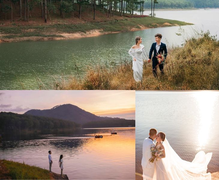 Lưu giữ khoảnh khắc ảnh cưới tuyệt đẹp tại hồ Tuyền Lâm