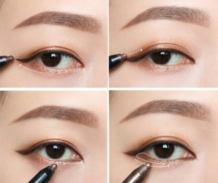 Phần viền mắt ở phía dưới cũng rất quan trọng khi kẻ eyeliner cho mắt một mí