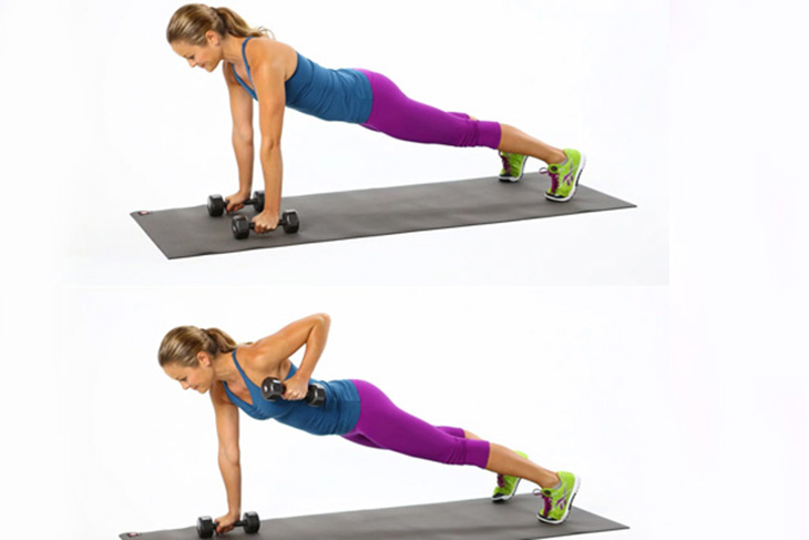 Bài tập gym Plank nâng tay tăng vòng 1 cho nữ