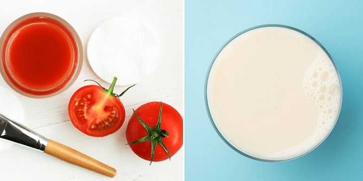Tắm trắng bằng cà chua và sữa tươi không đường
