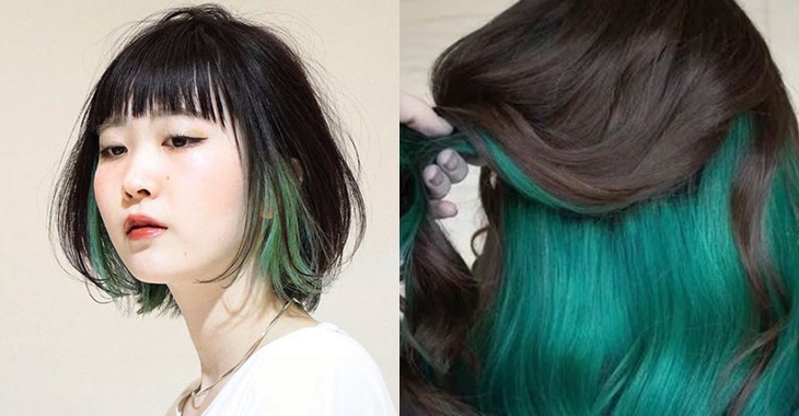 Bạn có thể tham khảo màu tóc highlight xanh lá