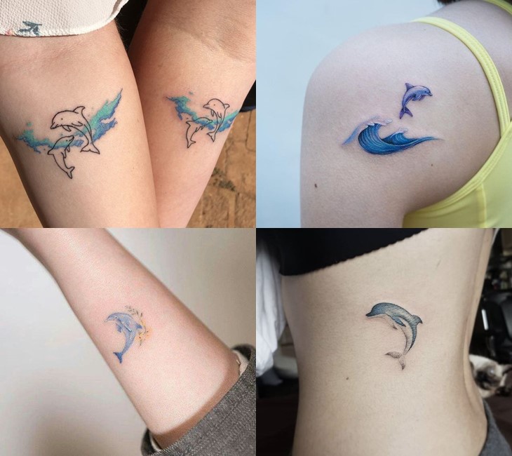 3 Chú cá heo nhỏ gọn ở cổ tay  Mini tattoos Hình xăm Hình xăm cánh tay