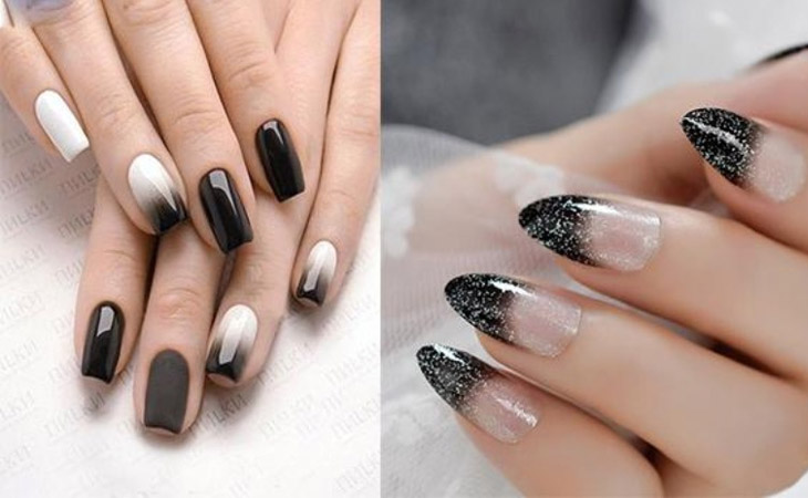 Nails trắng đen