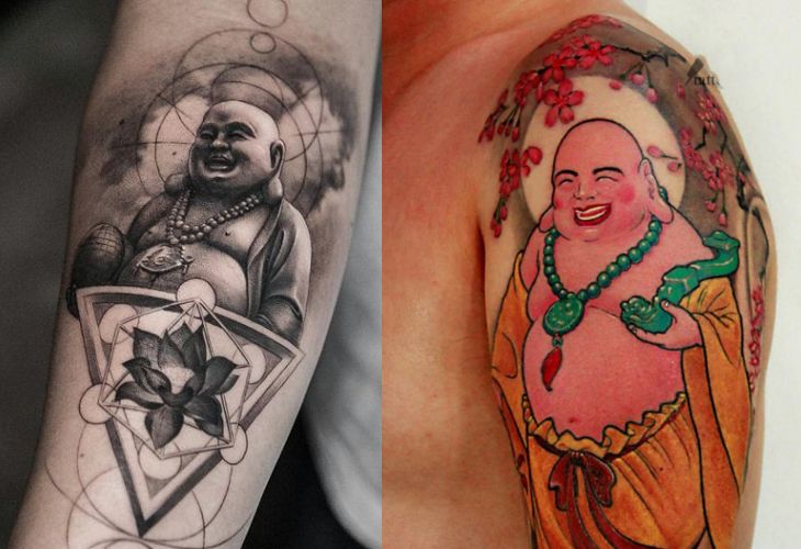 Tattoo hình xăm phật ở bắp tay
