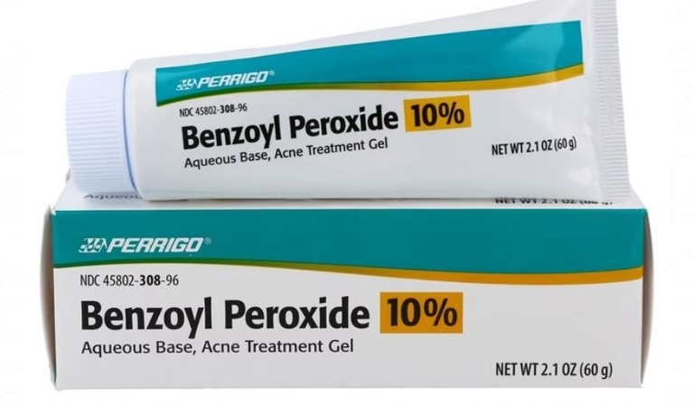 Benzoyl peroxide được dùng nhiều trong các sản phẩm trị mụn sưng viêm, mụn bọc